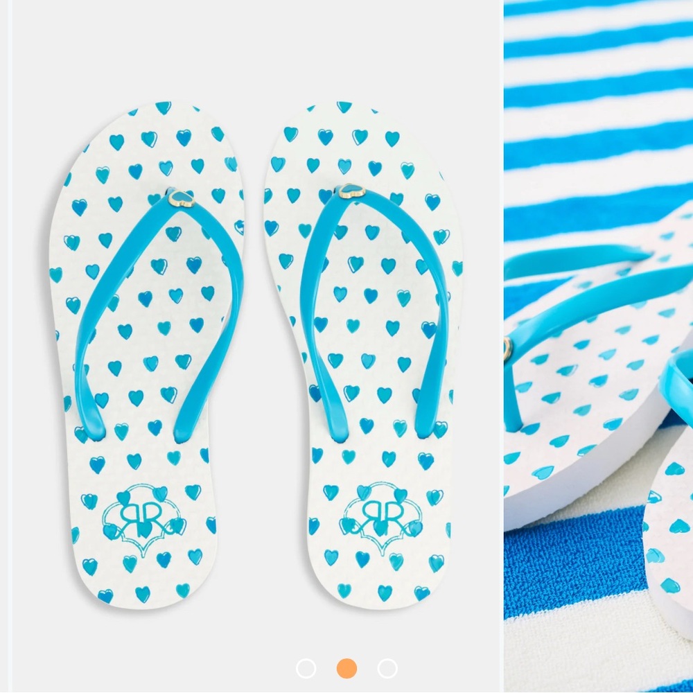 Roller Rabbit Blue Heart Sandals Teal Sz M = size 7/8